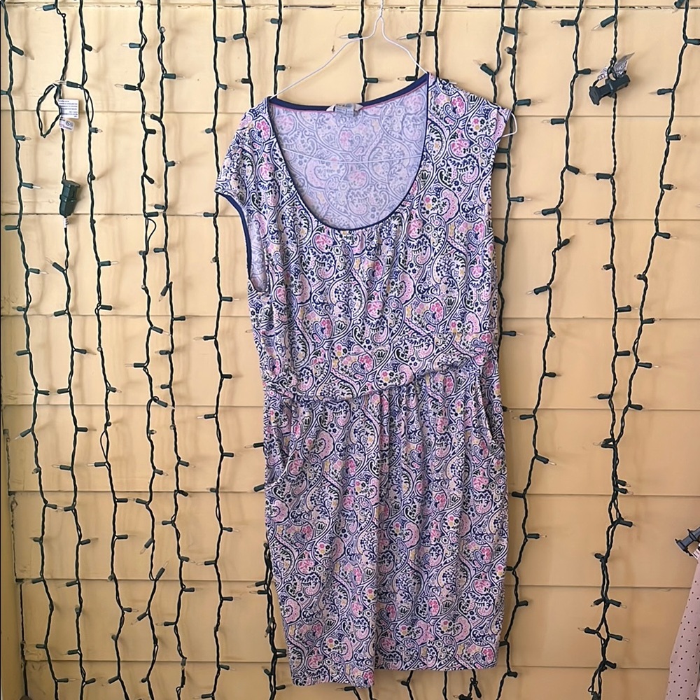 Boden Floral Paisley Dress in Purple and Pink